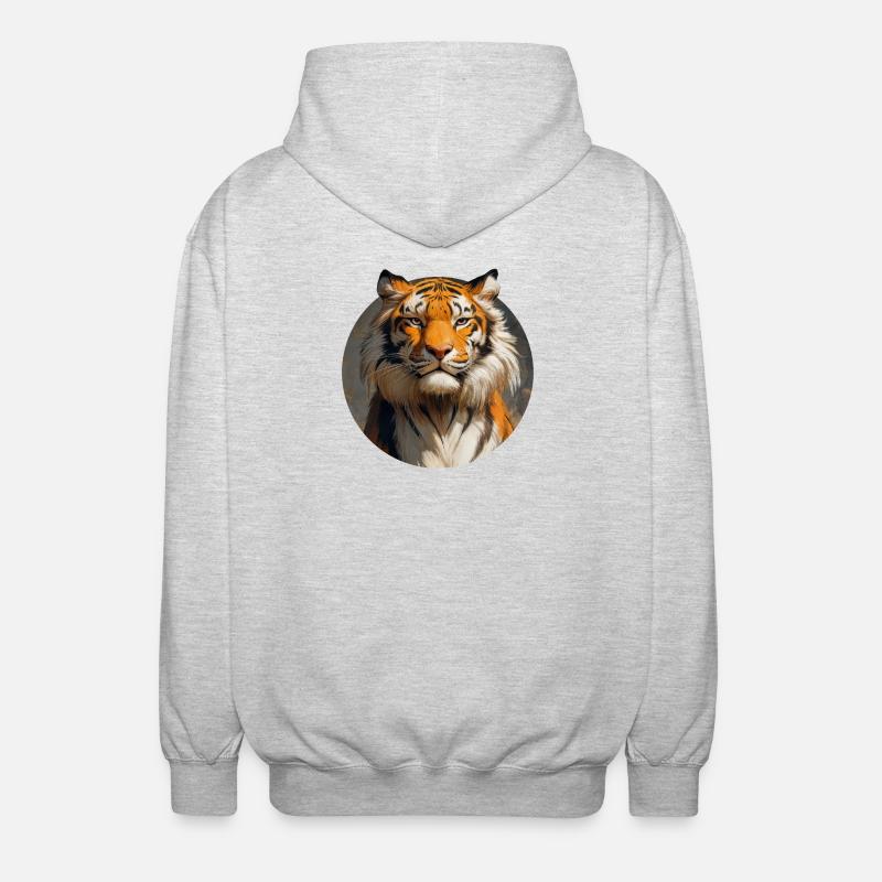 Design de Tigre - Veste à capuche unisexe - gris clair chiné