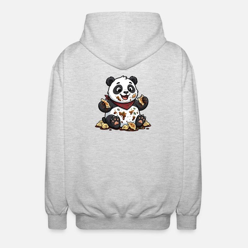 Panda mignon avec Tortellini Chaos - Veste à capuche unisexe - gris clair chiné