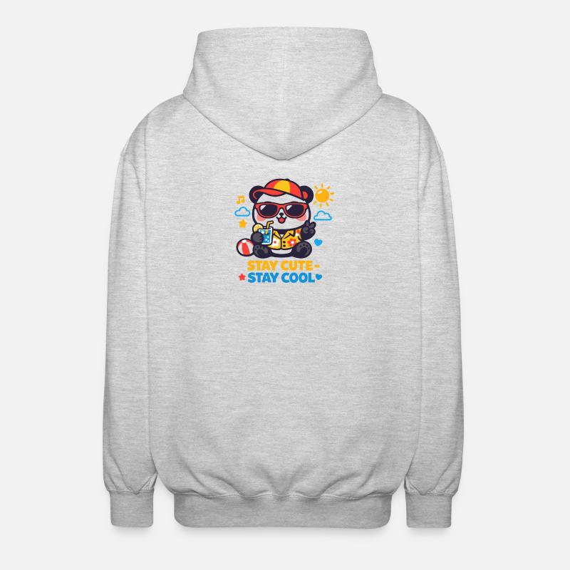 Graphique Reste mignon Reste Cool Bear - Veste à capuche unisexe - gris clair chiné