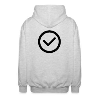 check - Unisex Hooded Jacket - light heather grey - Back - AI Model Male 185 light (185cm)