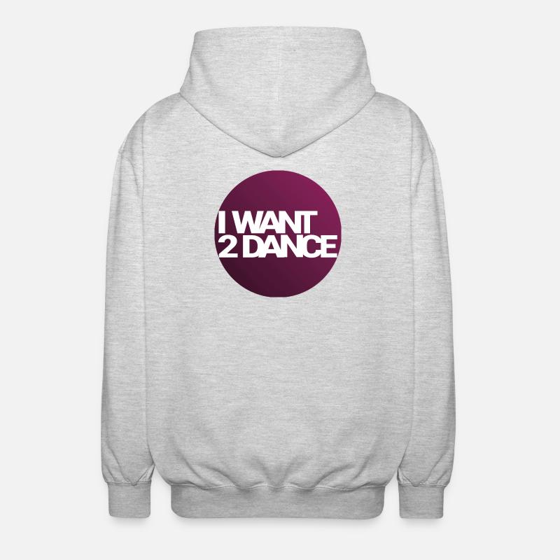 I Want 2 Dance – Circle Design - Unisex Hooded Jacket - light heather grey