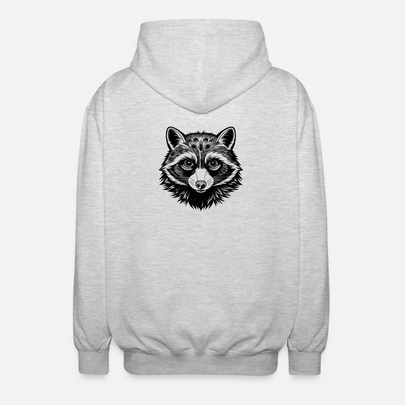 Raton laveur - Veste à capuche unisexe - gris clair chiné