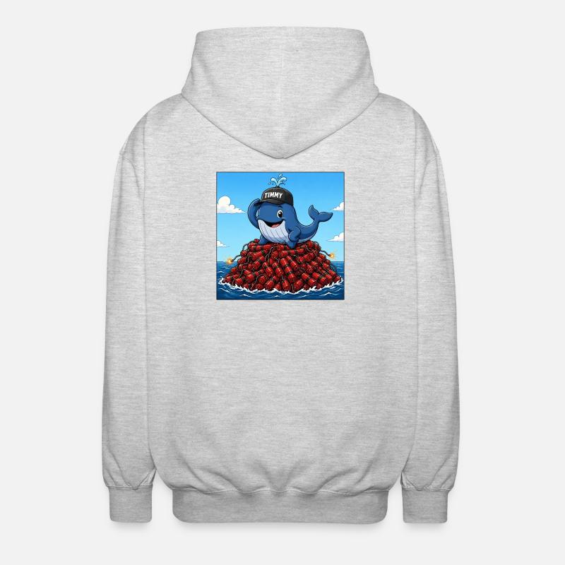 Timmy der Wal - Unisex Kapuzenjacke - Hellgrau meliert