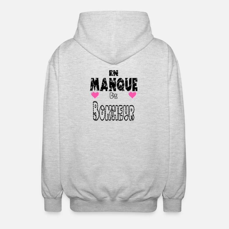 En Manque de Bonheur - Veste à capuche unisexe - gris clair chiné