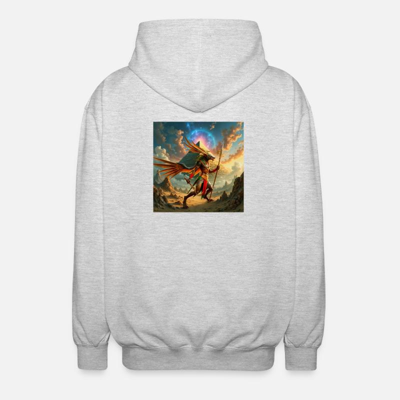 Gardien ailé de la pyramide - Veste à capuche unisexe - gris clair chiné