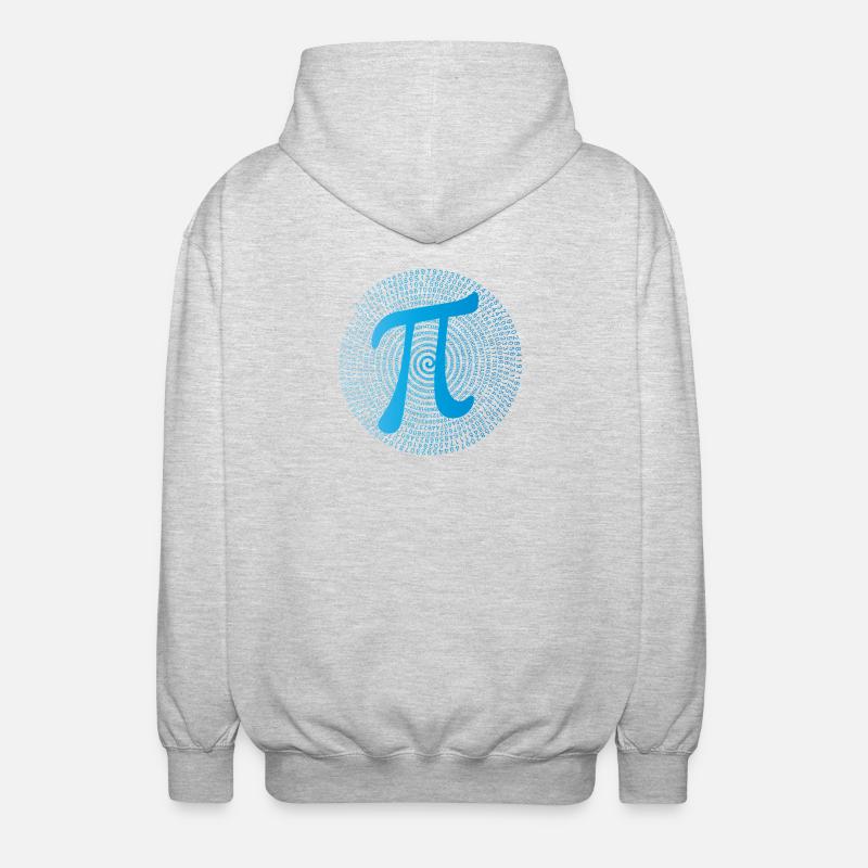 π (pi) dans Data Spiral - Veste à capuche unisexe - gris clair chiné