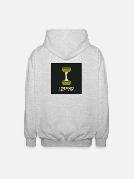 Affiche Apple Motivation Fitness - Veste à capuche unisexe - gris clair chiné