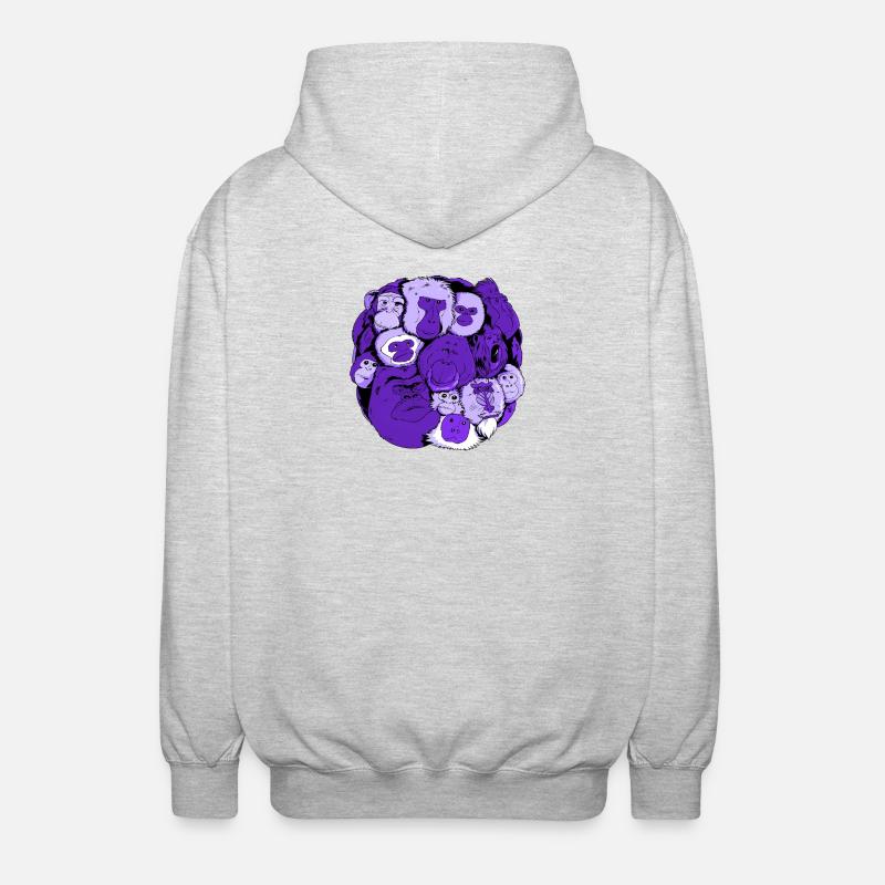 Monkey Ball - Unisex Hooded Jacket - light heather grey
