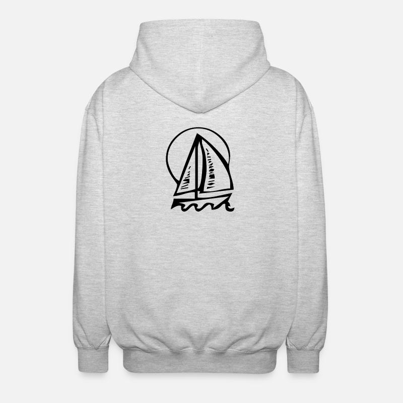 Segeln - Unisex Kapuzenjacke - Hellgrau meliert