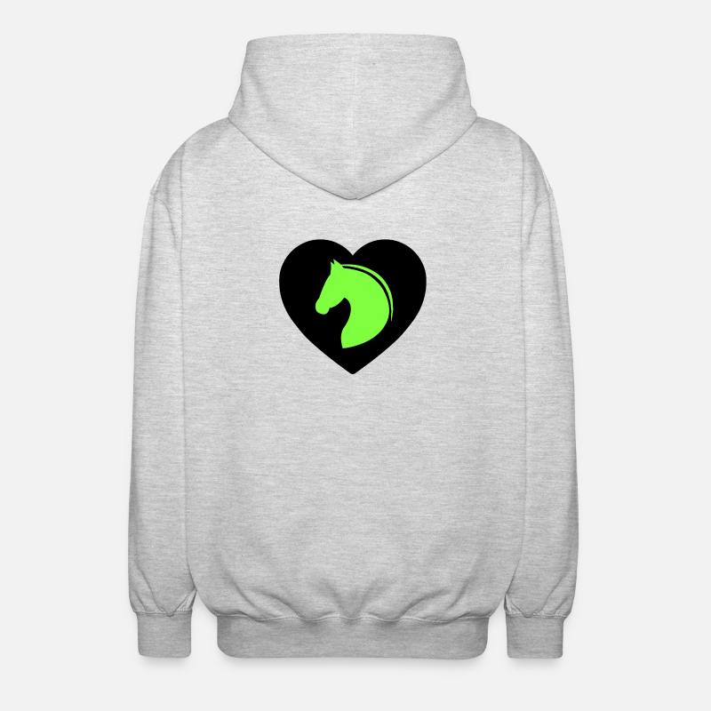 Pferde - Unisex Kapuzenjacke - Hellgrau meliert