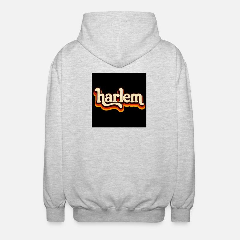Harlem Retro Logo 70s - Unisex Hooded Jacket - light heather grey