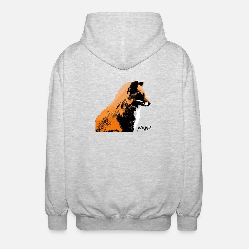 fox - Unisex Hooded Jacket - light heather grey