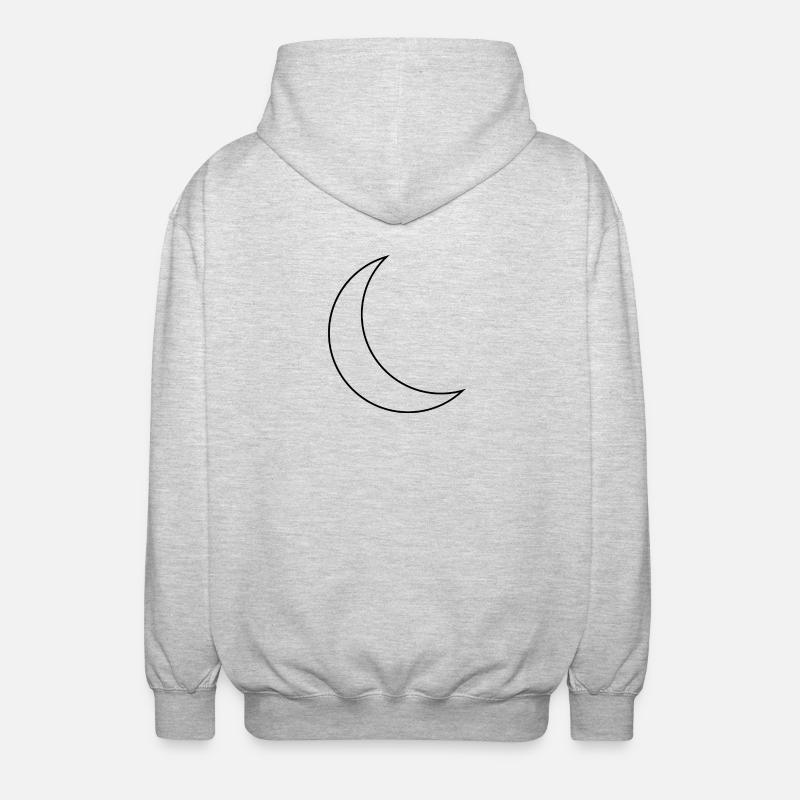 Mondsichel - Unisex Kapuzenjacke - Hellgrau meliert