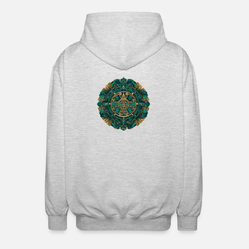 Dieu Soleil Aztèque Mystique - Veste à capuche unisexe - gris clair chiné