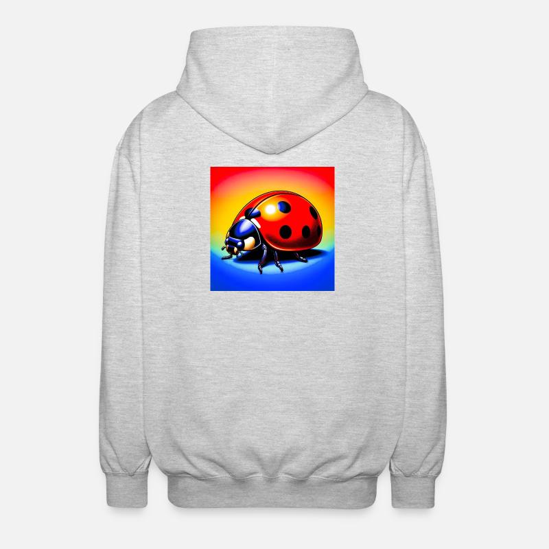 Marienkäfer - Unisex Kapuzenjacke - Hellgrau meliert