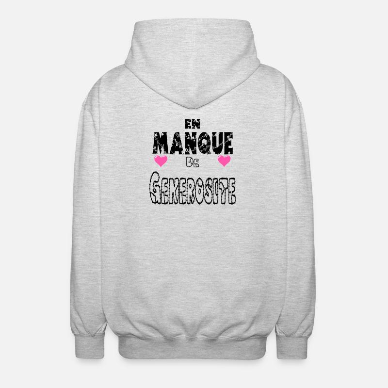 En Manque de Générosité - Veste à capuche unisexe - gris clair chiné