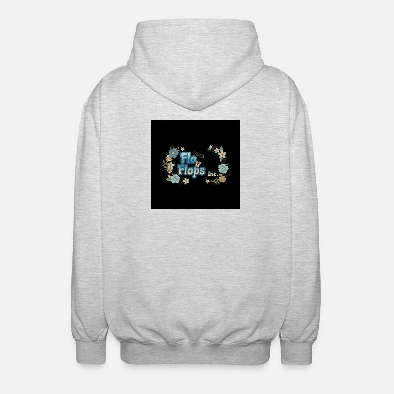Flo Flops Blumenlogo - Unisex Kapuzenjacke - Hellgrau meliert