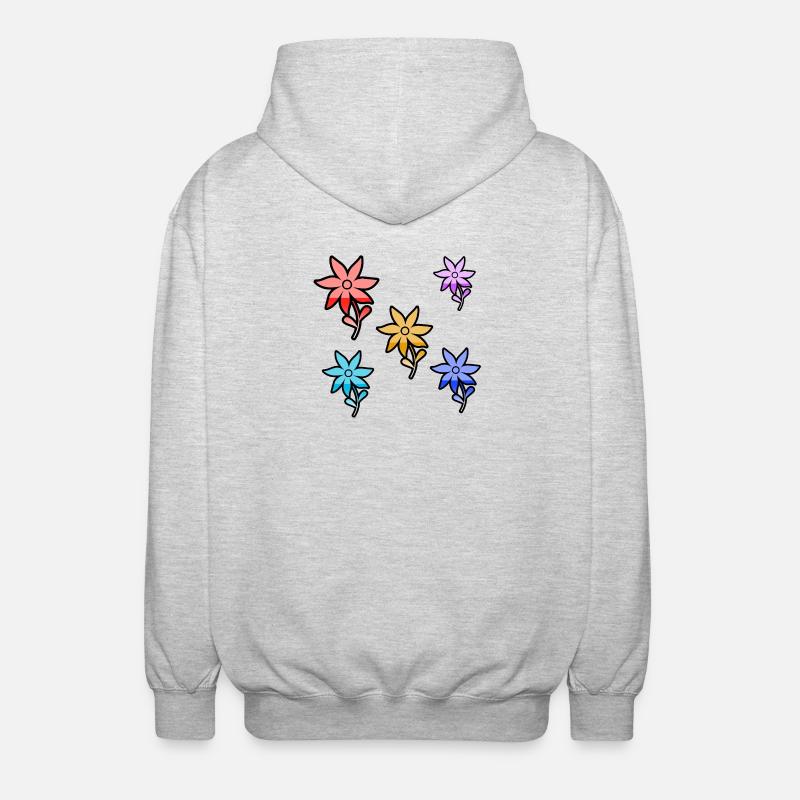 Fleur - Veste à capuche unisexe - gris clair chiné
