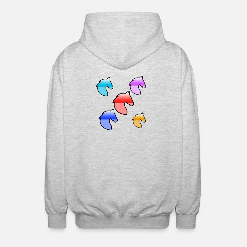 horses - Unisex Hooded Jacket - light heather grey