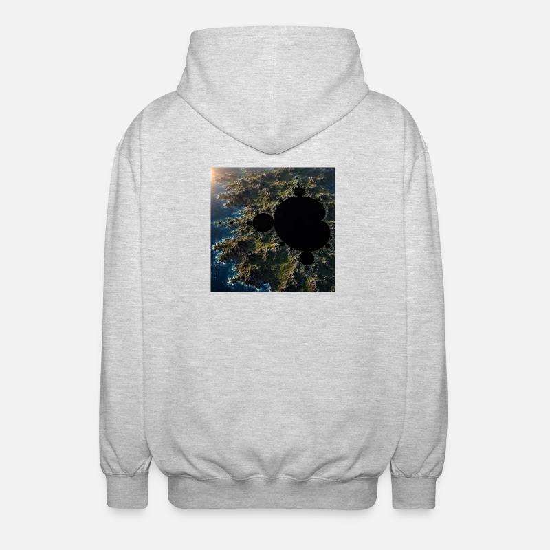 Fractale marine au-dessus de la côte - Veste à capuche unisexe - gris clair chiné