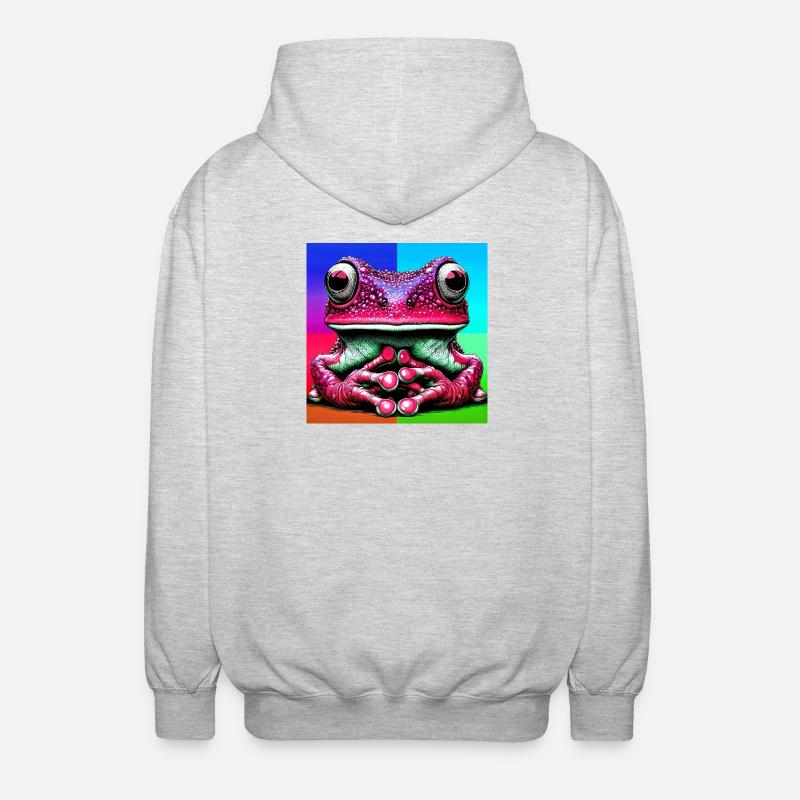 Frosch - Unisex Kapuzenjacke - Hellgrau meliert