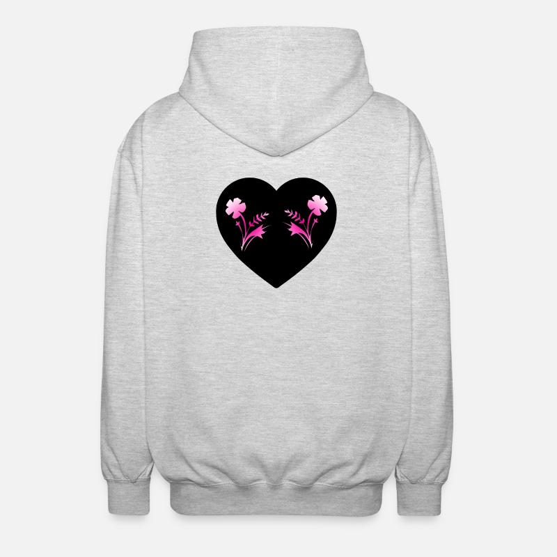 Flowers - Unisex Hooded Jacket - light heather grey