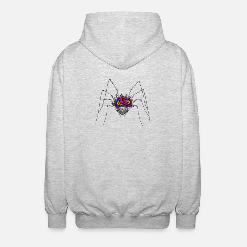 Couronne d’araignée en fleurs - Veste à capuche unisexe - gris clair chiné