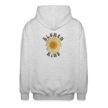 Flower Child - Unisex Hooded Jacket - light heather grey - Back - AI Model Male 185 light (185cm)