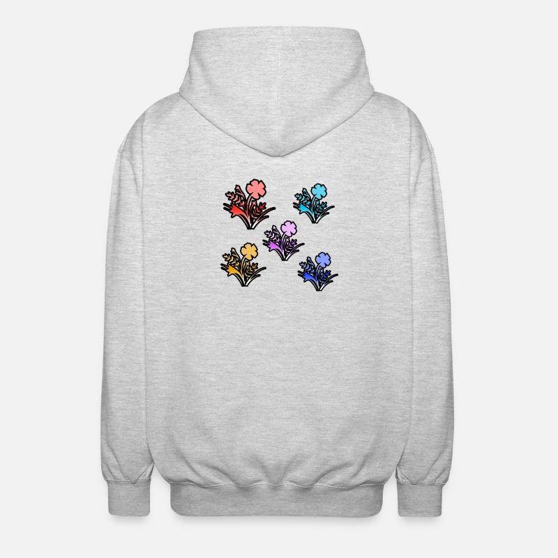 Blumen - Unisex Kapuzenjacke - Hellgrau meliert