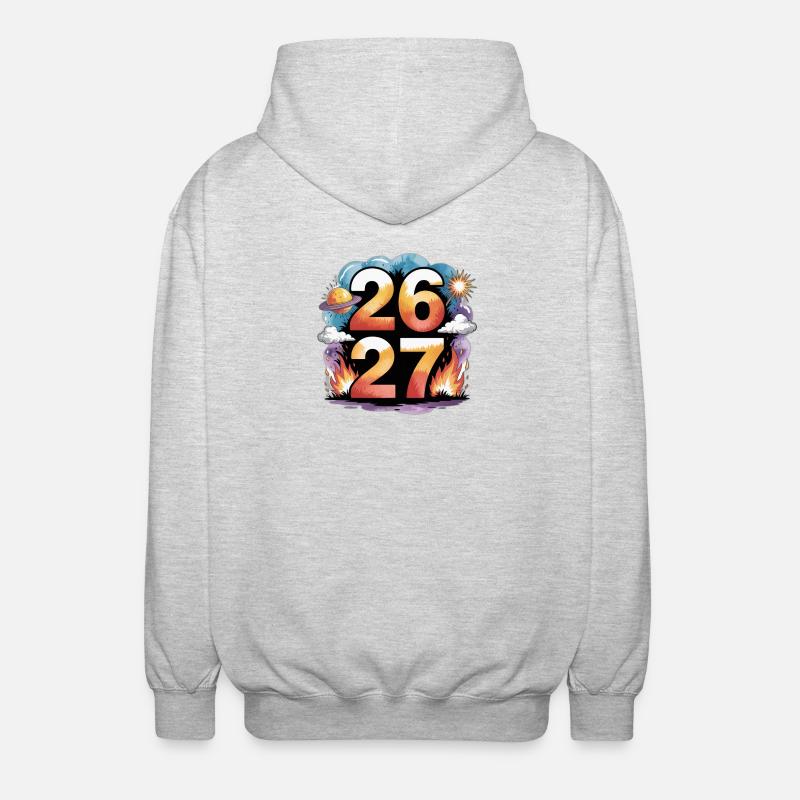 Réveillon du Nouvel An 26 / 27 - Veste à capuche unisexe - gris clair chiné