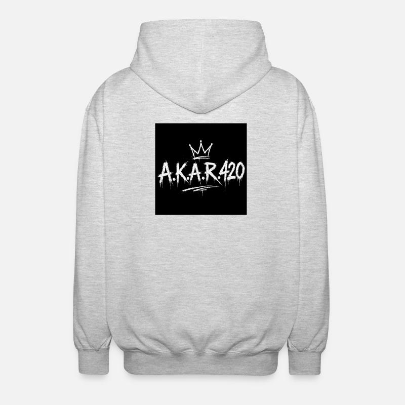 AKAR420 Graffiti Crown - Unisex Hooded Jacket - light heather grey
