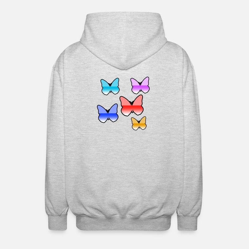 Butterflies - Unisex Hooded Jacket - light heather grey