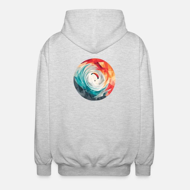 Geometric Vortex Paragliding - Unisex Hooded Jacket - light heather grey