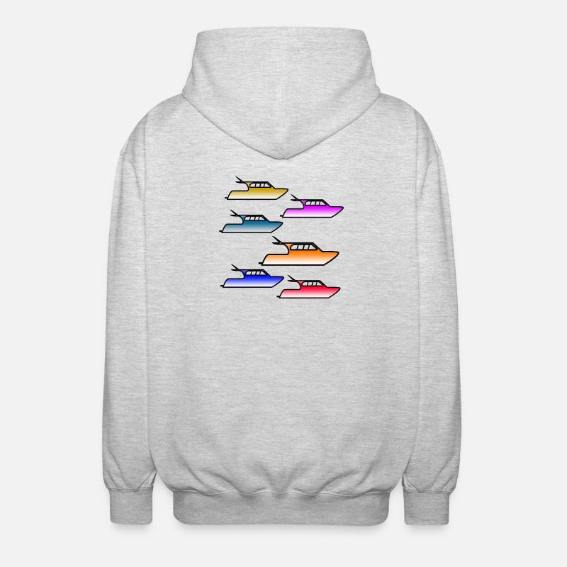 Motorboote - Unisex Kapuzenjacke - Hellgrau meliert