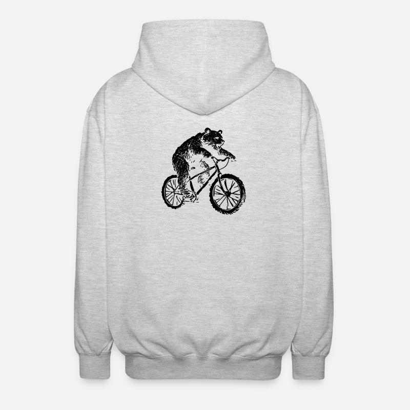 Ours de vélo - Veste à capuche unisexe - gris clair chiné