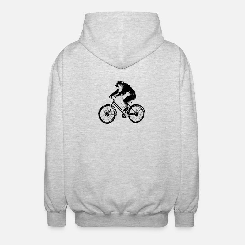 Fahrrad Bär   - Unisex Kapuzenjacke - Hellgrau meliert