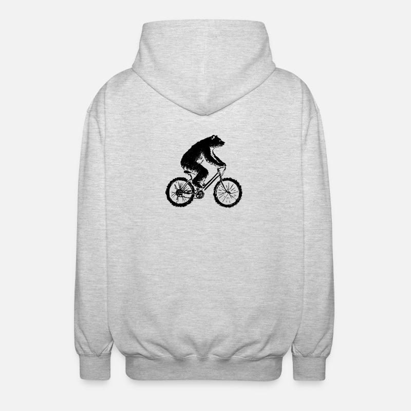 Funny Bicycle Bear - Unisex Hooded Jacket - light heather grey