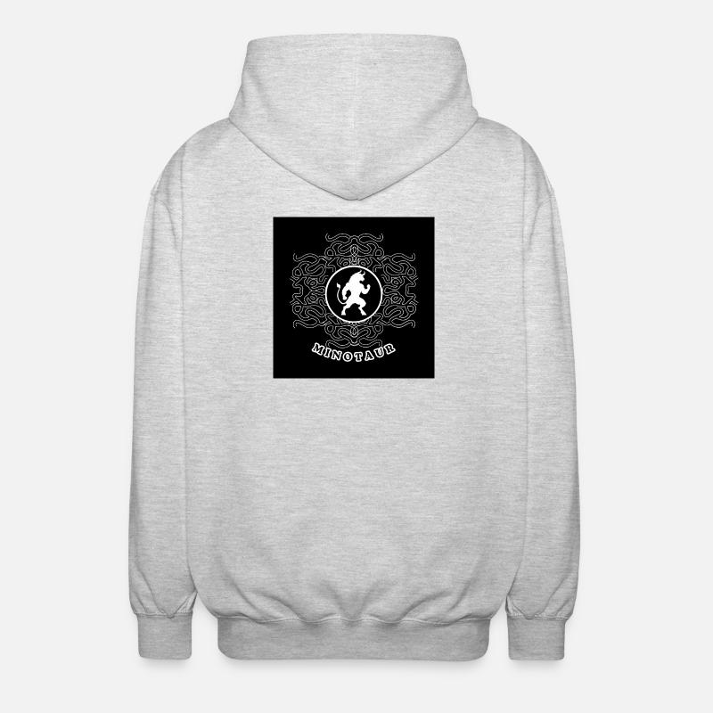 Minotaur White - Unisex Hooded Jacket - light heather grey