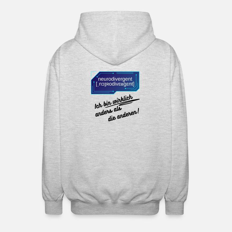 Neurodivergent - Ich bin wirklich anders - Unisex Kapuzenjacke - Hellgrau meliert