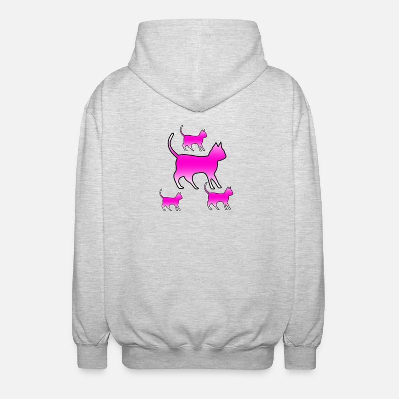 feline - Unisex Hooded Jacket - light heather grey