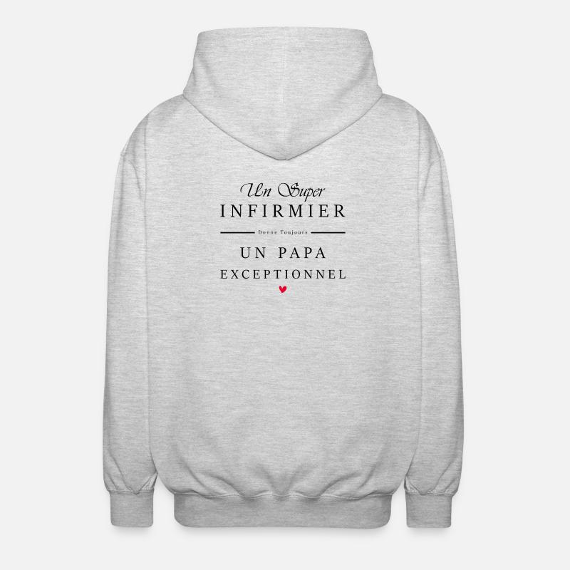 super infirmier - papa exceptionnel - Veste à capuche unisexe - gris clair chiné
