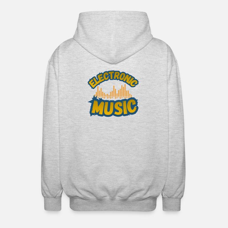 Retro Electronic Music - Unisex Hooded Jacket - light heather grey