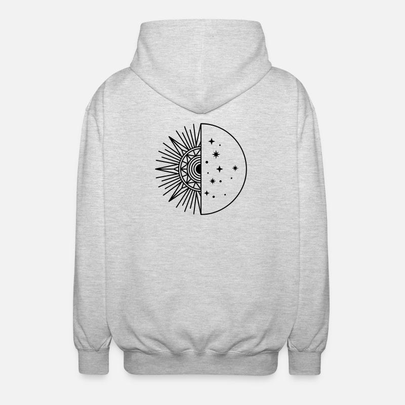 Sonnenmond - Unisex Kapuzenjacke - Hellgrau meliert