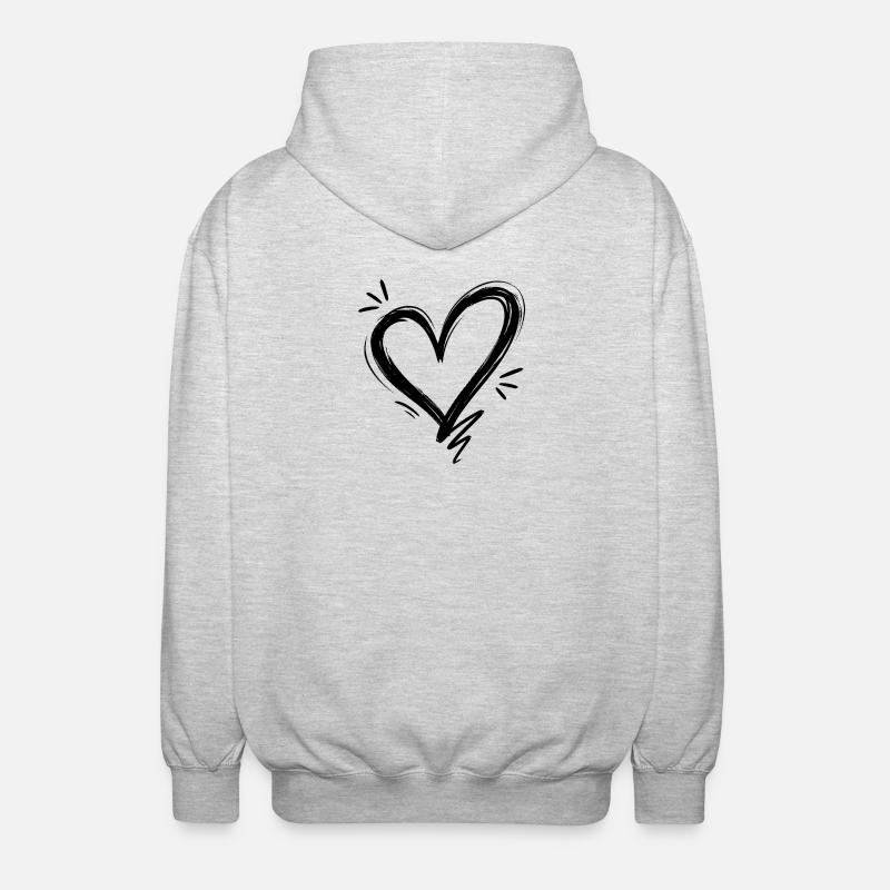 Cœur - Veste à capuche unisexe - gris clair chiné