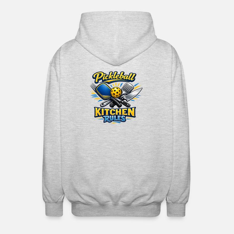 Pickleball Kitchen Rules - Unisex Kapuzenjacke - Hellgrau meliert