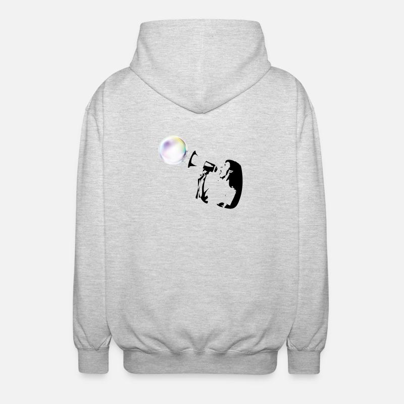 bubble shot - Unisex Kapuzenjacke - Hellgrau meliert