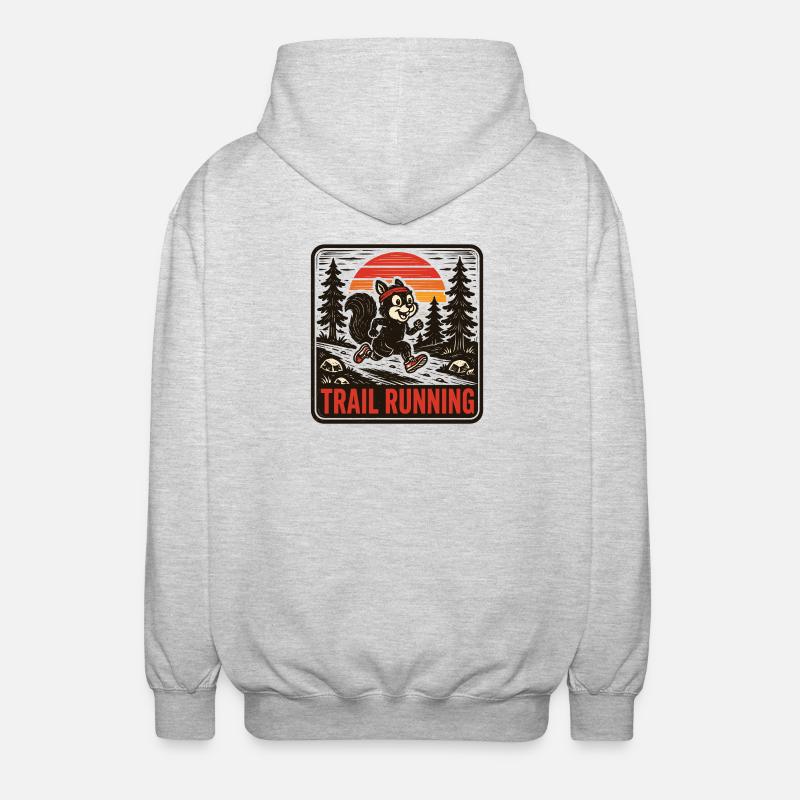 Trailrunning - Unisex Kapuzenjacke - Hellgrau meliert