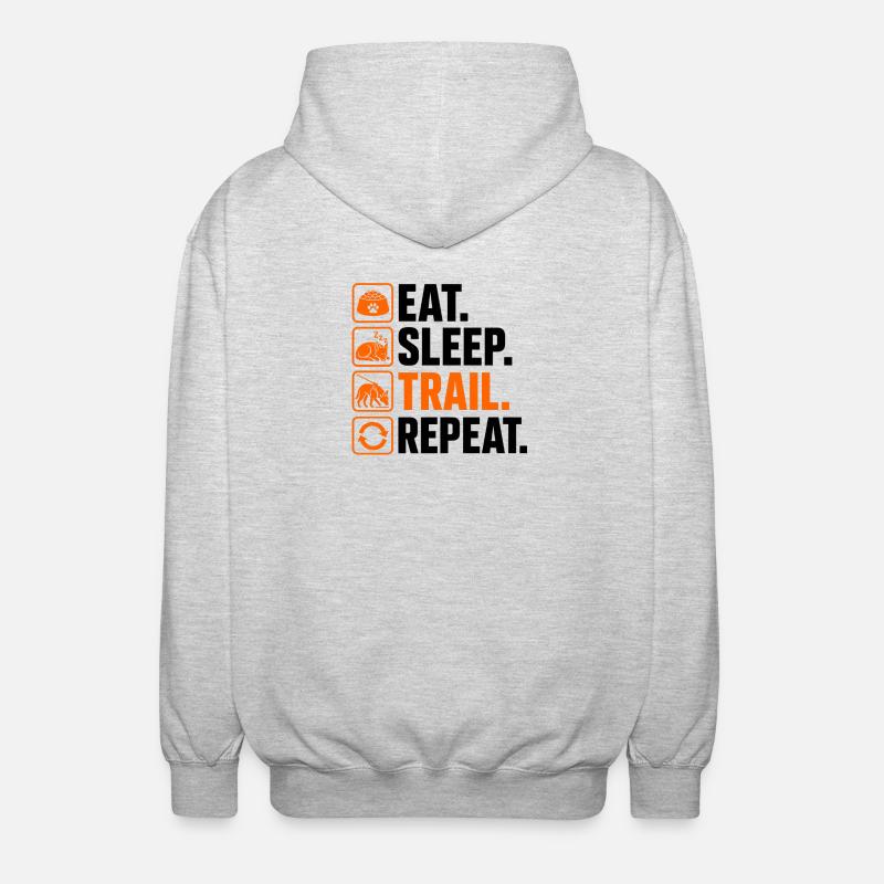 Répéter le sentier Manger Sommeil - Veste à capuche unisexe - gris clair chiné