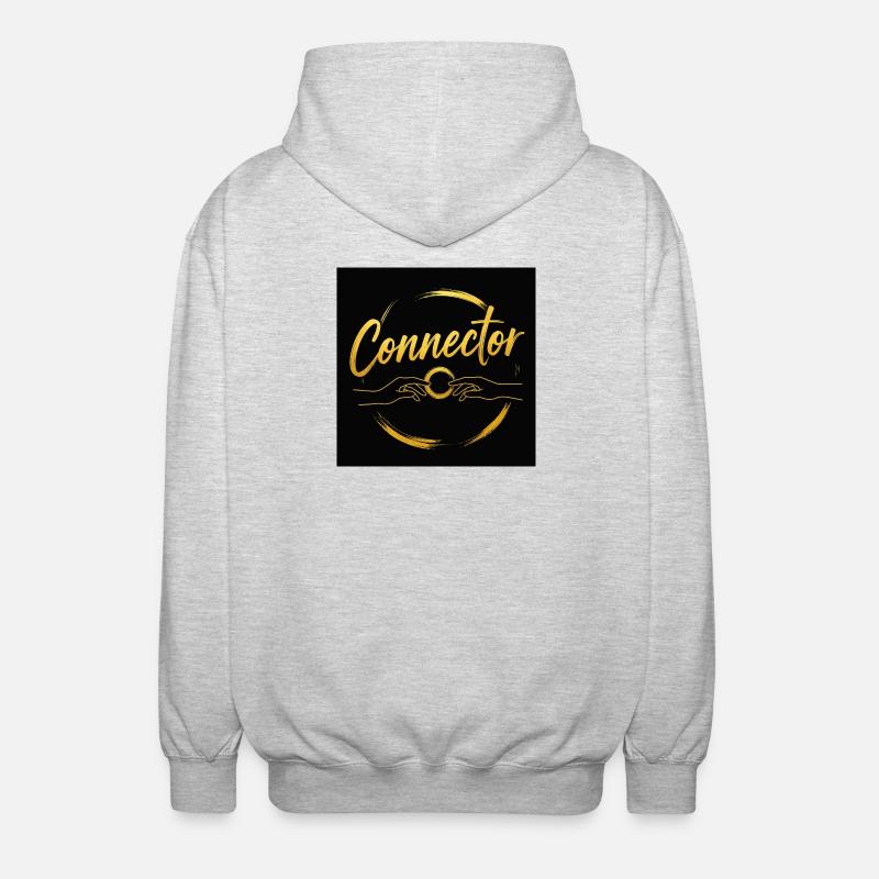 Mains de connexion dorées - Veste à capuche unisexe - gris clair chiné