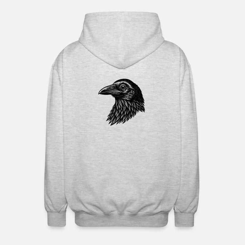 Krähe - Unisex Kapuzenjacke - Hellgrau meliert